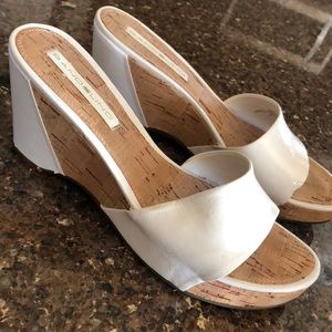 Bandolino Cork Wedge, Size 9M, White